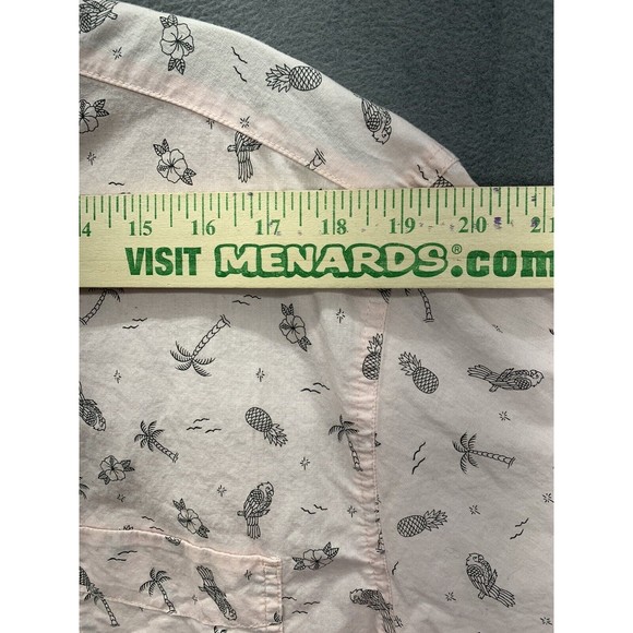 Levi’s Hawaiian Shirt Men's Size XL Pink Palm Trees Flamingos Pineapples Short - Picture 4 of 11